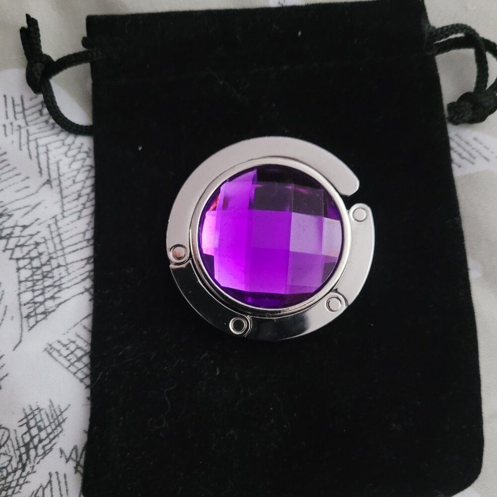 Purple  Crystal Purse Handbag Hanger NWOT